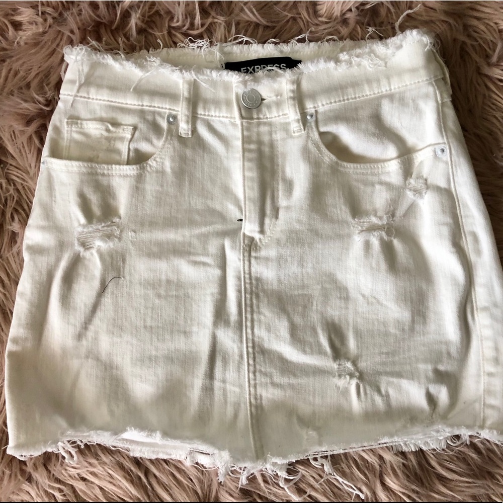 Express White Denim Skirt
